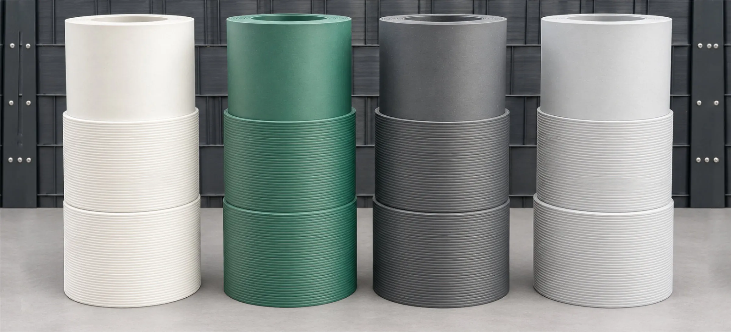 Rolls of privacy strip in four colours